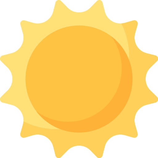 A vibrant yellow sun icon with radiating rays shines brightly on a transparent background, reminiscent of a sunny Colorado day, perfect for outdoor adventures with SuperTots Sports. - Skyhawks-Supertots Colorado